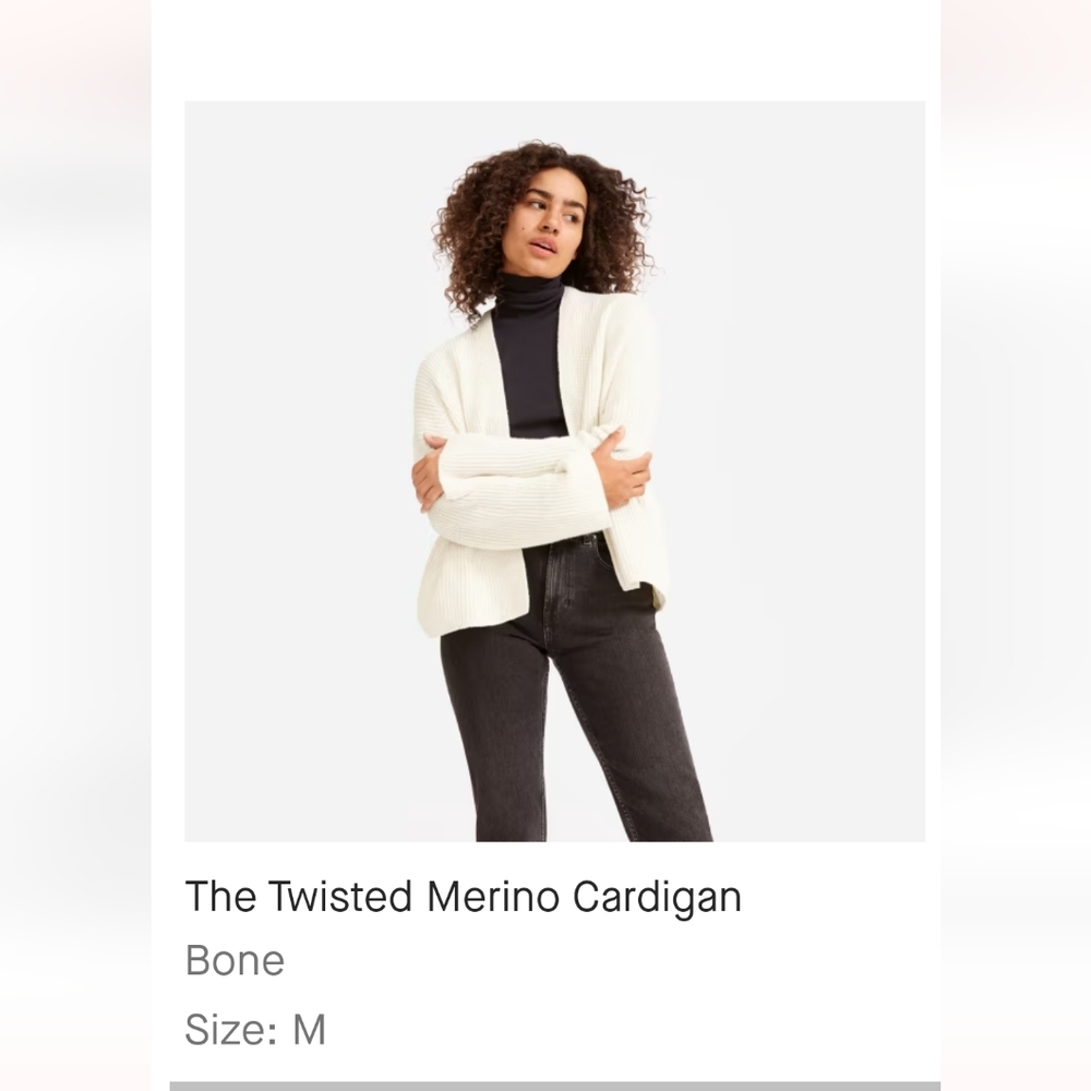 Twisted merino cardigan, size m, color bone